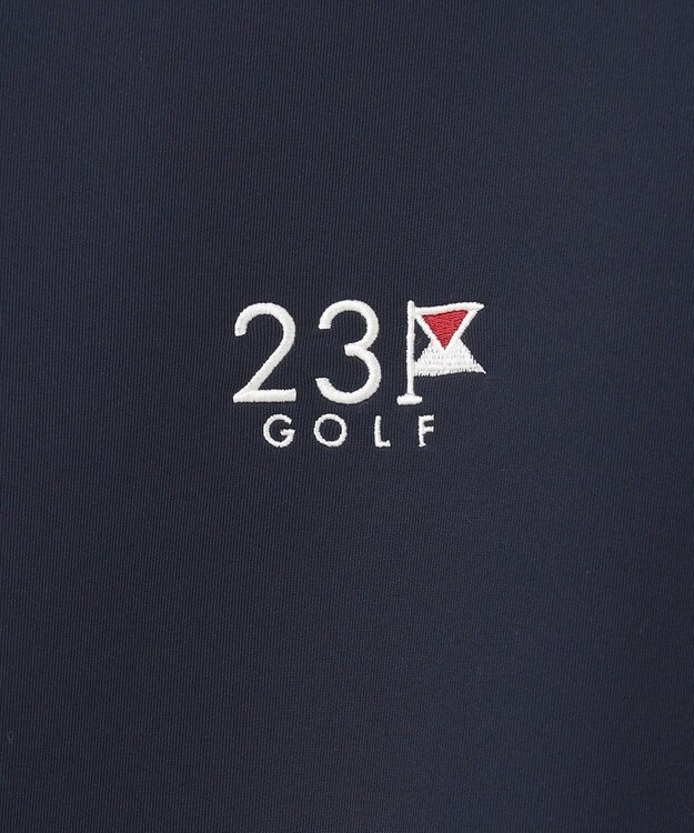 23区GOLF 【MEN】【吸水速乾・UVケア】袖ライン モックネックシャツ ネイビー系