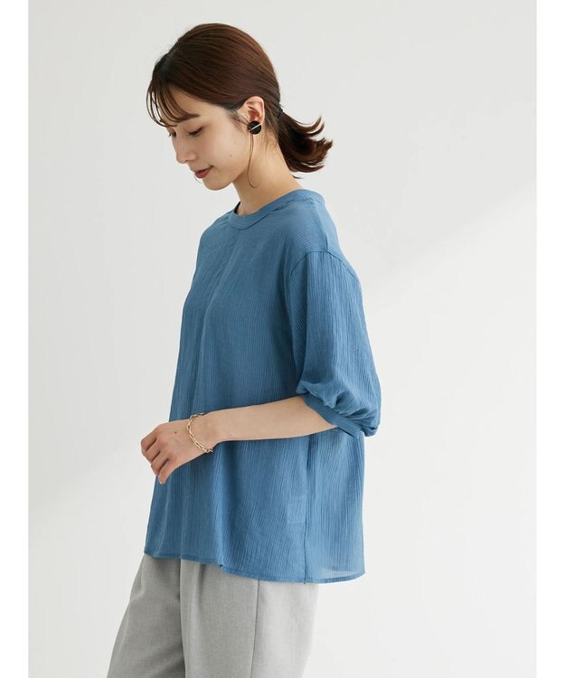 Green Parks ・ＥＬＥＮＣＡＲＥ　ＤＵＥ　バルーンスリーブブラウス Blue