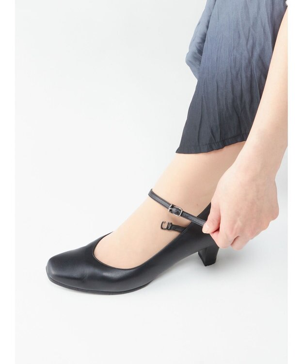 ASICS WALKING ペダラウォーキングシューズ E ヒール高5.0cm ブラック系