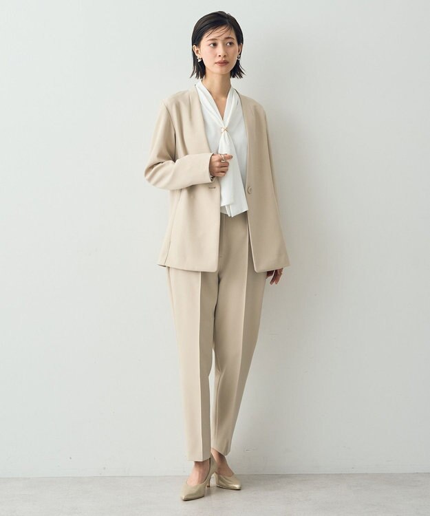 YECCA VECCA ストレッチピンタックパンツ Light Beige