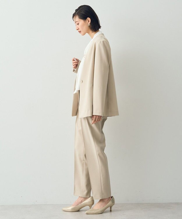 YECCA VECCA ストレッチピンタックパンツ Light Beige