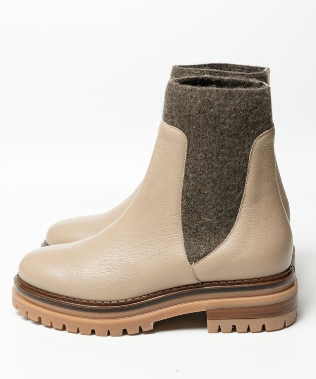 BONTRE 【LucaGrossi/ルカグロッシ】チェルシータンクソールブーツ ベージュ