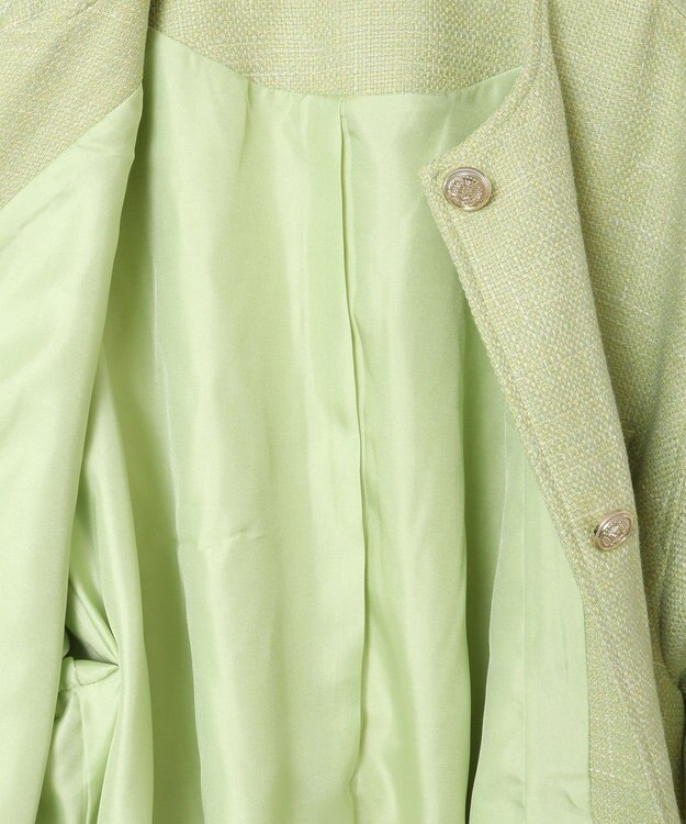 Green Parks ツィードミディ丈ジャケット Lime Green