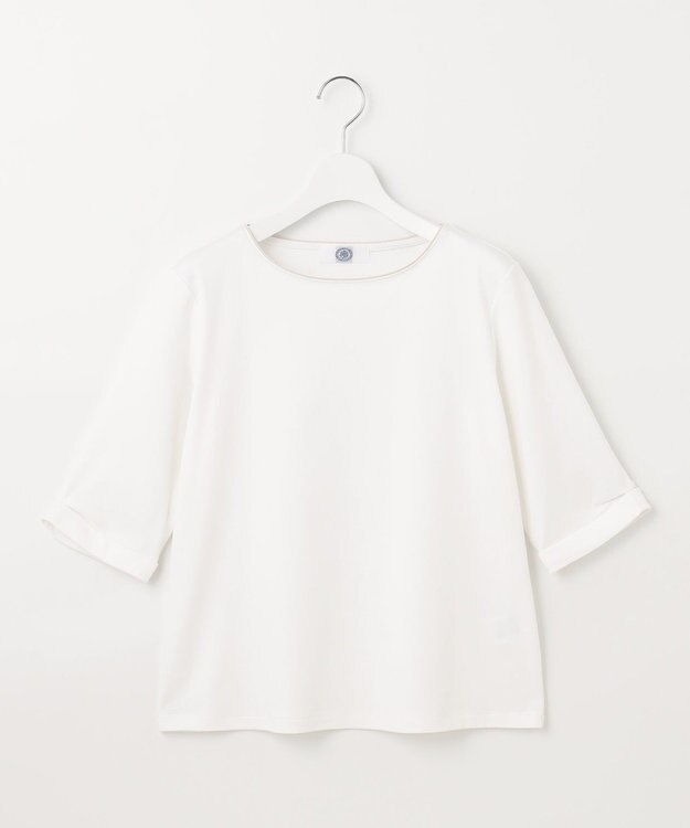 J.PRESS LADIES 【接触冷感・UVケア】スムースジャージー タックスリーブ カットソー ホワイト系