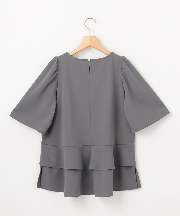 組曲 S ご好評につき追加生産【WEB限定】ジョーゼットジャージーティアード ブラウス グレー系