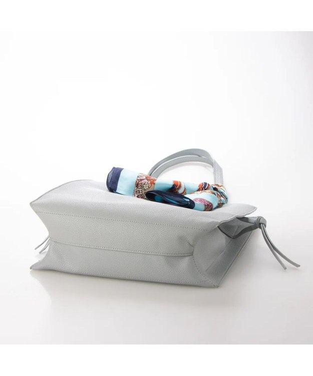 UNBILLION cachecache ビッグスカーフ付きサイド結びトート サックスブルー