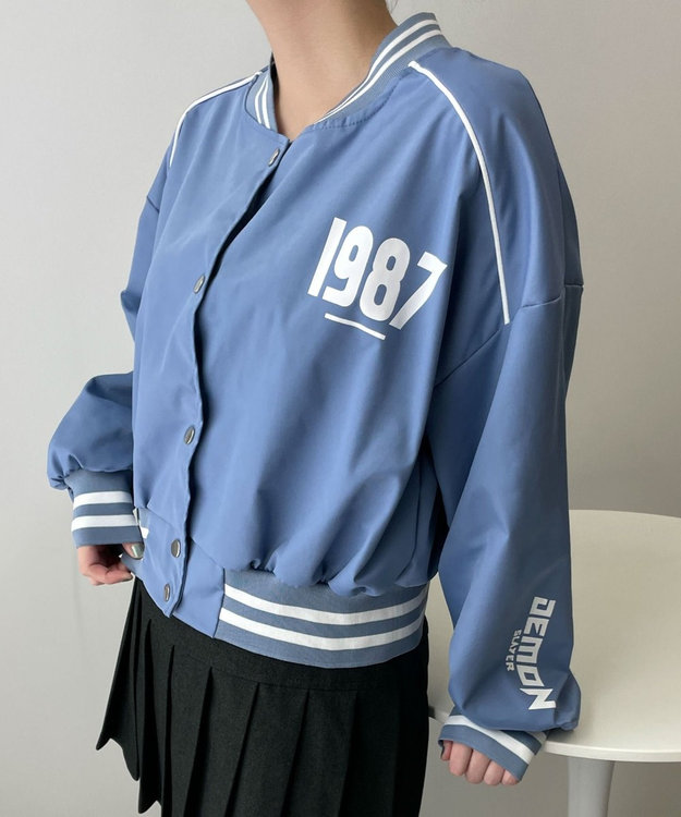 WEGO ラインカラーブルゾン サックス