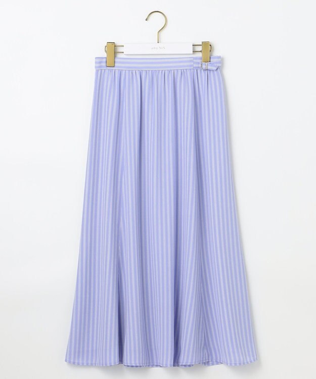 ANY SIS 【洗える】マーメイド フレアスカート ブルーストライプ