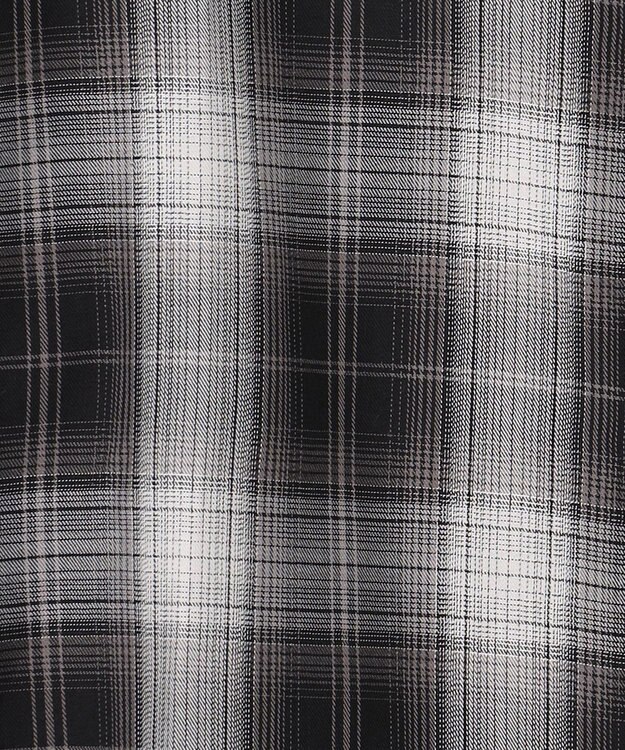 ANY L オンブレーチェックオーバーシャツ モノトーン系