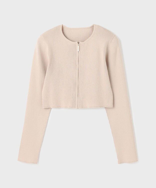 GRACE CONTINENTAL ショートリブニットカーディガン ベージュ