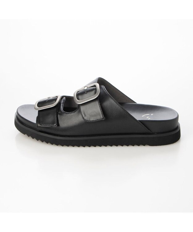 ing <ing>ダブルベルトミュールサンダル ブラック