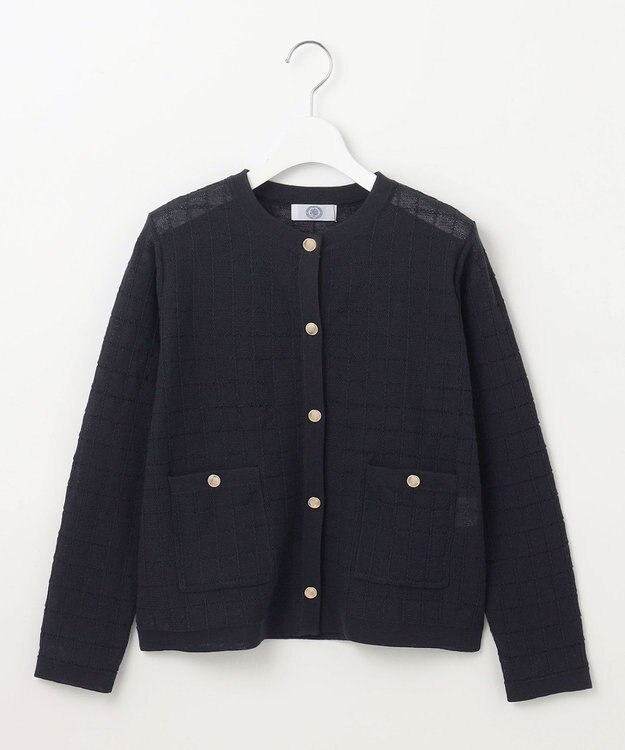 J.PRESS LADIES L 【洗える】WINDY ニット ジャケット ネイビー系