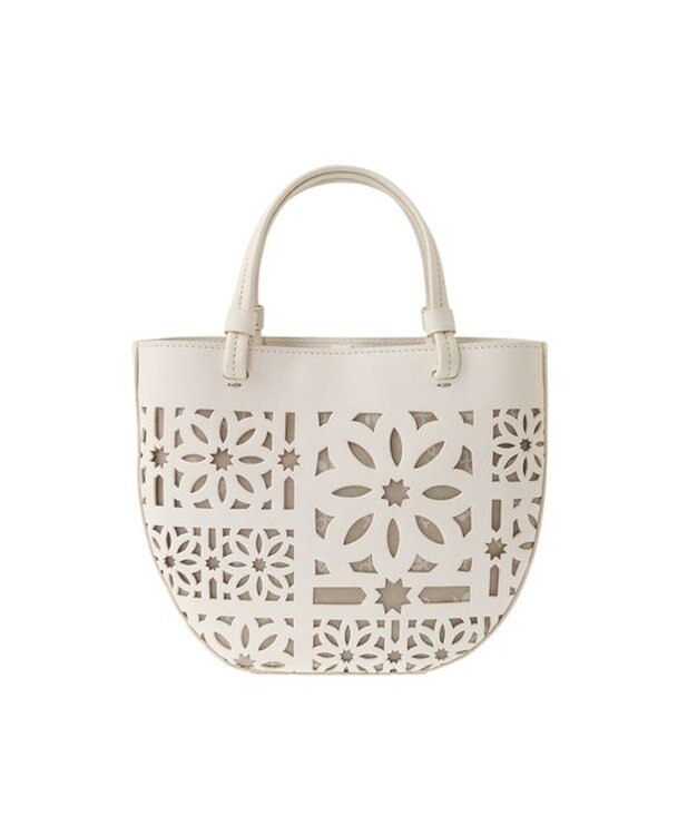 genten セイル カットワーク 手提げバッグ オフホワイト