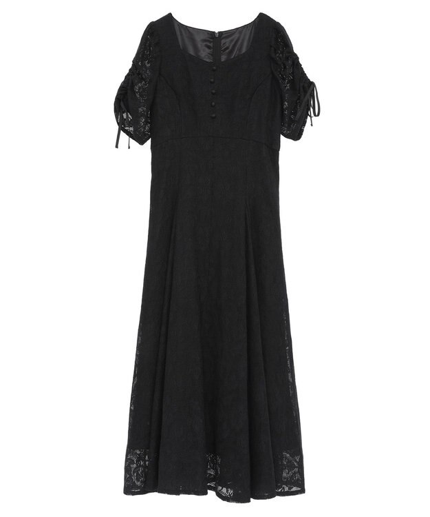 earth music&ecology パネル切り替えレースワンピース Black