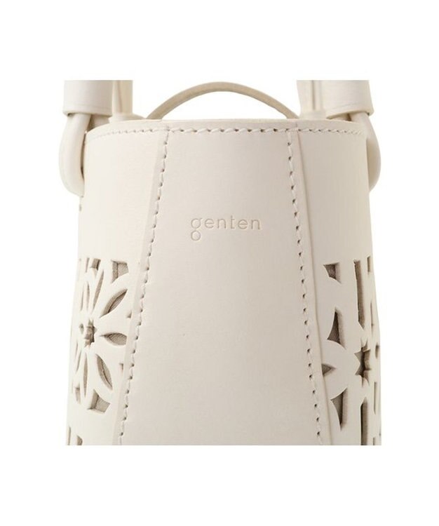 genten セイル カットワーク 手提げバッグ オフホワイト