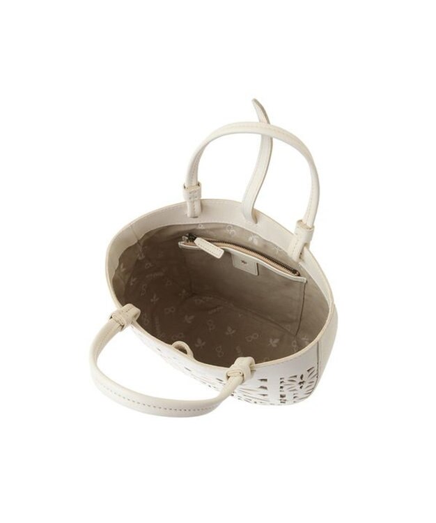 genten セイル カットワーク 手提げバッグ オフホワイト