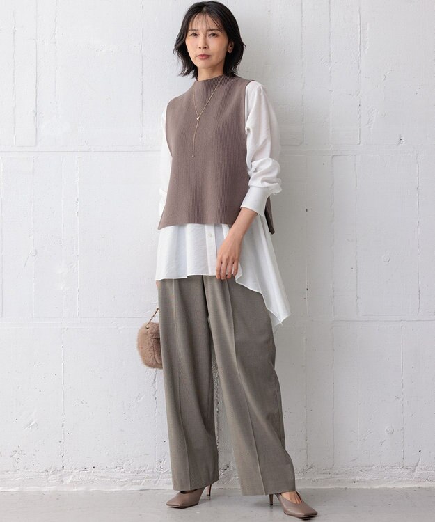 23区 【好評につき新色追加/洗える】イレギュラーヘム シアー ブラウス ホワイト系