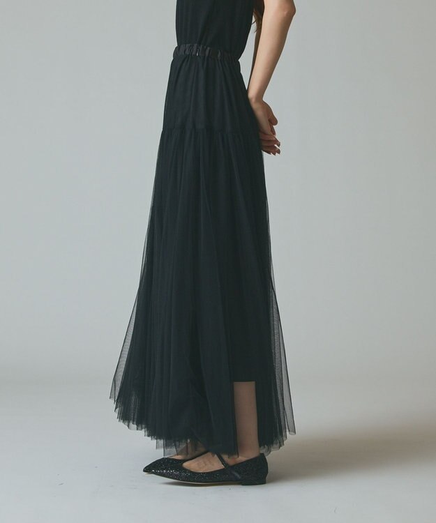 GRACE CONTINENTAL チュールボリュームスカート ブラック