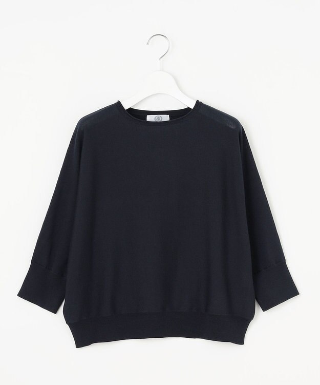 J.PRESS LADIES S 【WEB限定カラーあり・洗える・抗菌防臭】COTTON POLYESTER ドルマンスリーブ ニット ネイビー系