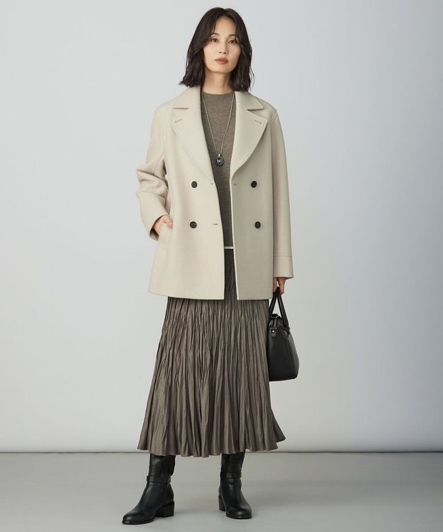 J.PRESS LADIES 【WEB限定カラーあり】Jackal ソフトメルトン Pコート ベージュ系