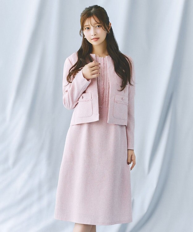 TOCCA 【洗える・消臭】MIST TWEED ドレス ピンク系5