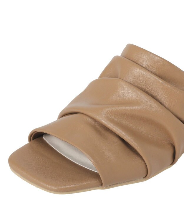 earth music&ecology ソフトギャザーミュール Gray Beige