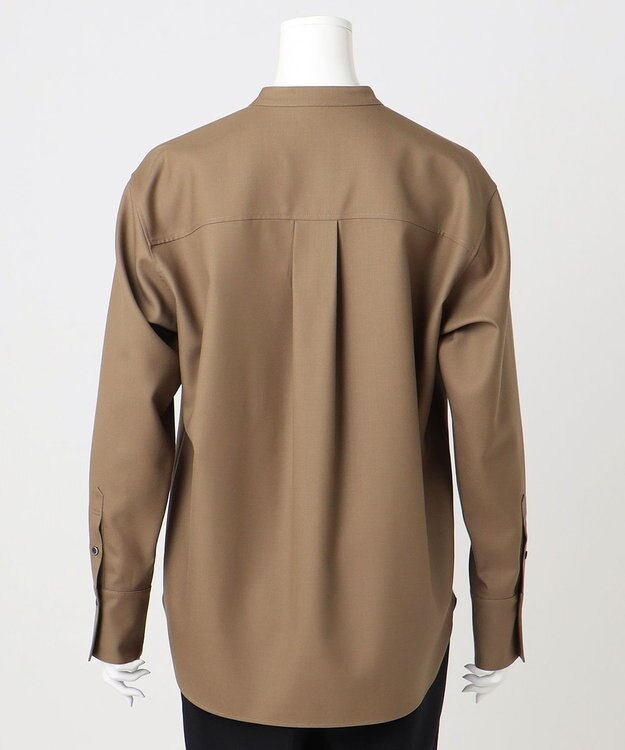 23区 S 【エステータ】ウールツイル バンドカラーシャツ ベージュ系