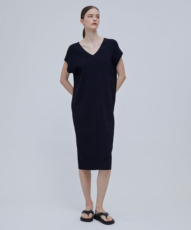 BEIGE， NADIA / サマーニットドレス Navy x Camel
