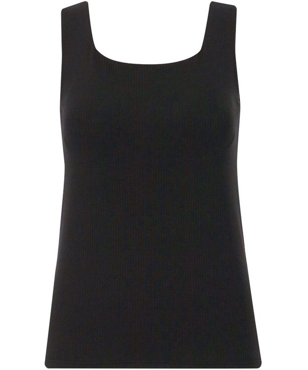 Wing カップ付きタンクトップ ラク きれいなバストシルエット 綿混(身生地) 【シンクロブラトップ】 リブタイプ ブラトップ ET1173 ウイング／ワコール ブラック