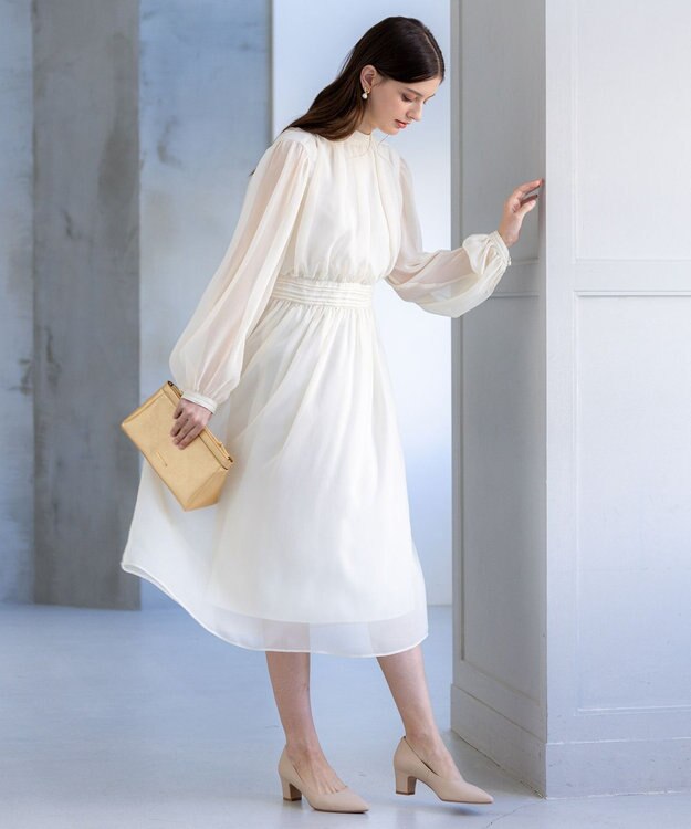 23区 L 【APPLAUDIR】クレープシフォン ドレス シャンパン