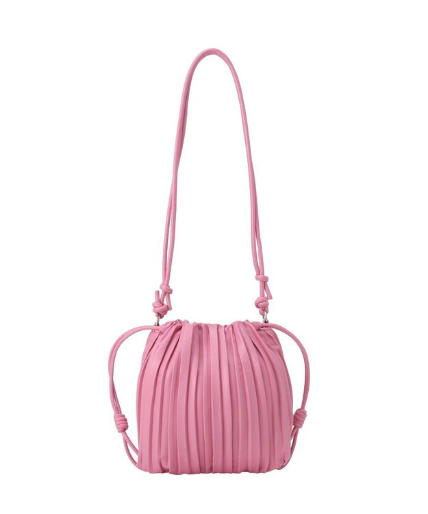 Green Parks プリーツ巾着バッグ Pink