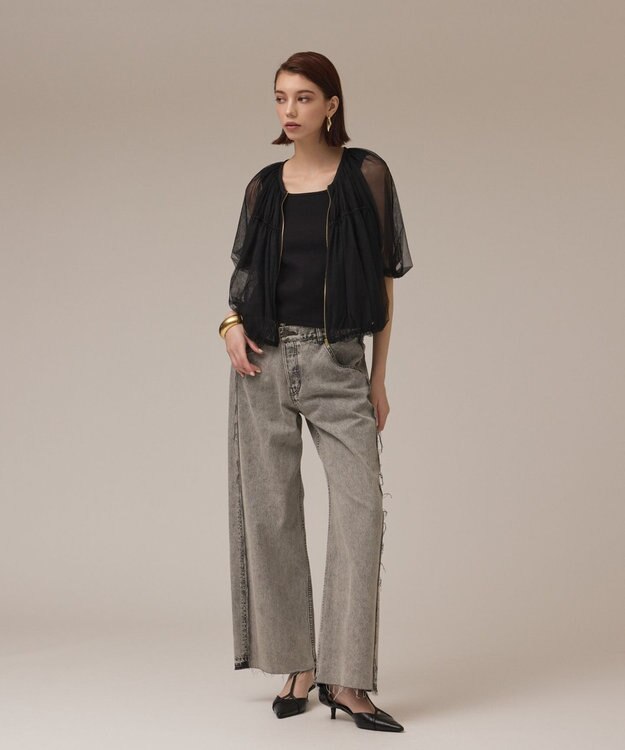 GRACE CONTINENTAL チュールシアーブルゾン ブラック