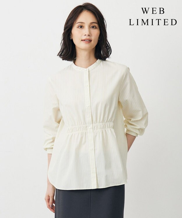 J.PRESS LADIES 【WEB限定】ストライプ シャーリング ブラウス 【WEB限定】イエローストライプ系