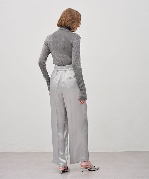 uncrave アセテートヴィンテージサテン ワイドパンツ シルバー