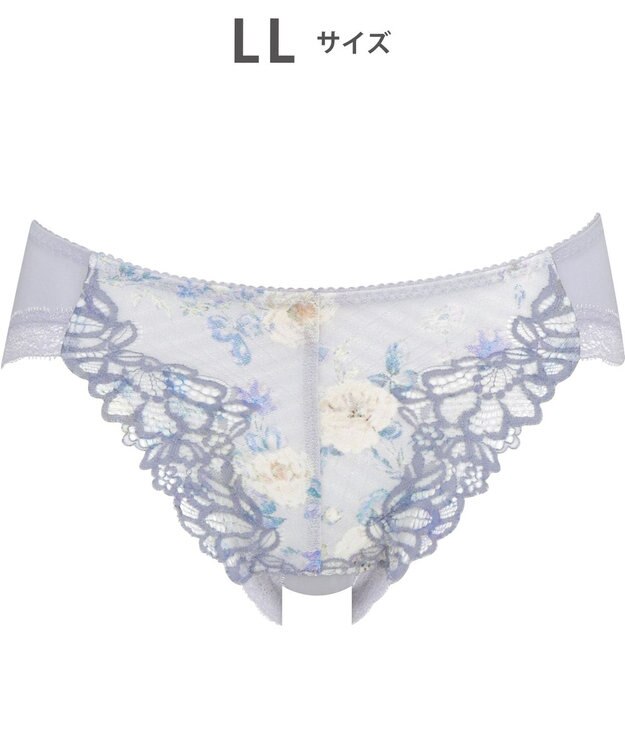 WACOAL ショーツ 【リボンブラ 脇すっきり】 BRB433とペア はきこみ丈あさめ ナイロンベア天竺素材(バック) レディース PRA133 /ワコール ブルー