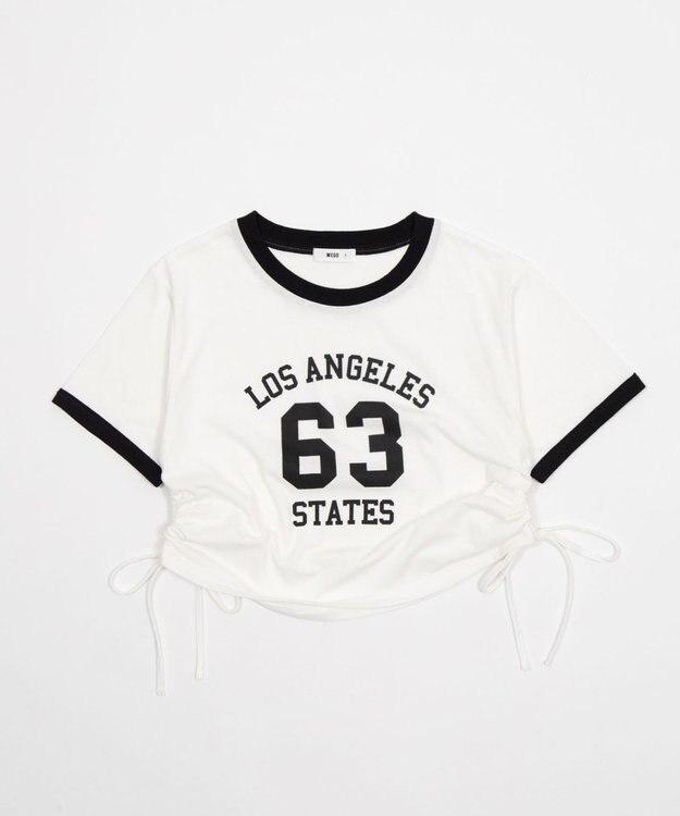 WEGO グラフィックサイドリボンドロストショートT 柄3