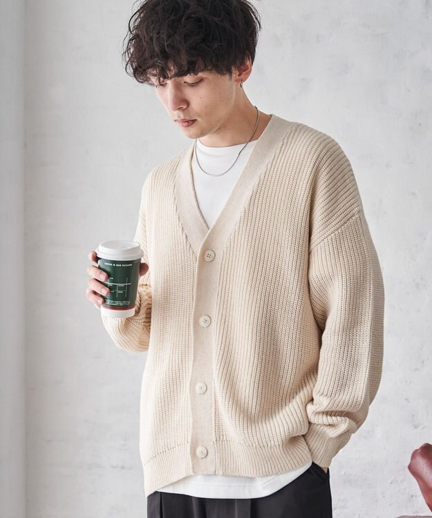 WEGO オーバーフィットカーディガン ホワイト