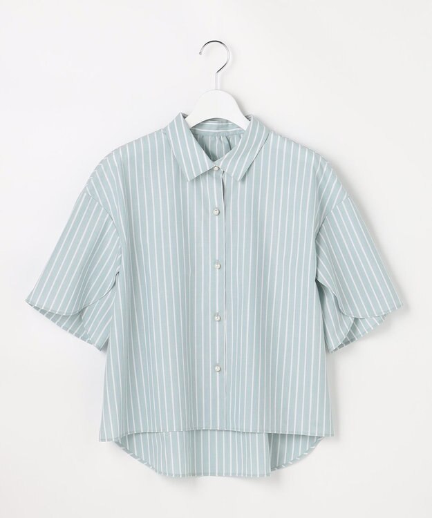ANY SIS S ペタルスリーブ シャツ ミントストライプ
