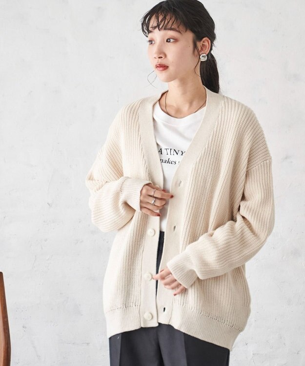 WEGO オーバーフィットカーディガン ホワイト