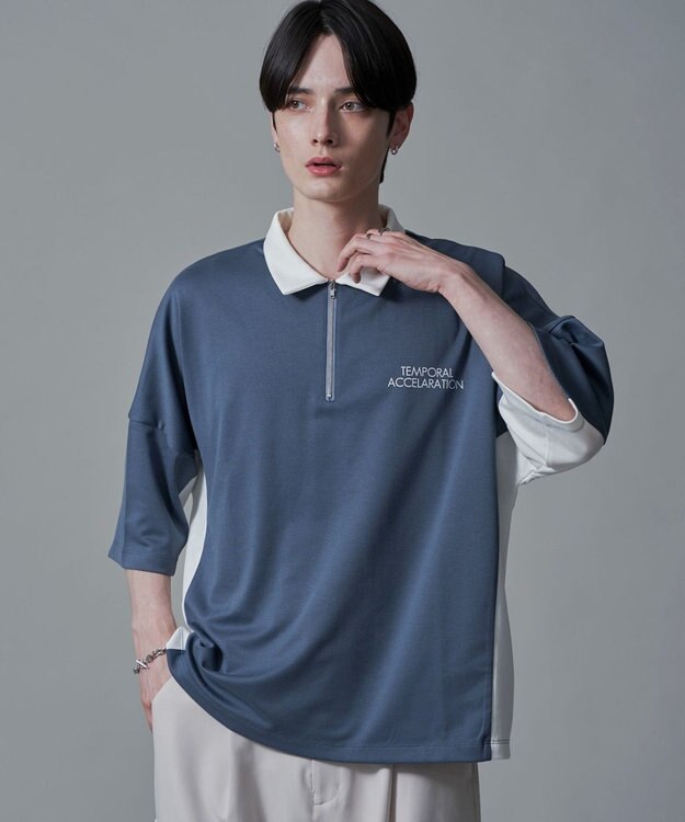 WEGO ドルマンポンチハーフZIPT（SS） サックス