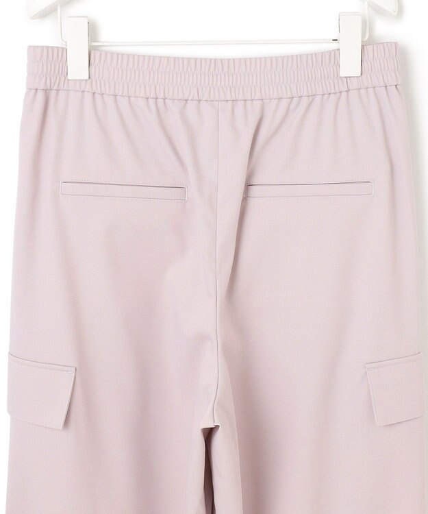 ICB 【洗える】ウォームサテン ワイドストレートカーゴパンツ ヘイズピンク系