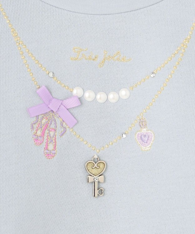 ANY KIDS 【らくっトレーナー】裏毛 ネックレス トレーナー サックスブルー