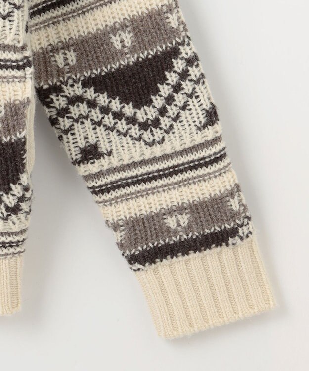 JOSEPH ABBOUD MOUNTAIN 【ペルー素材使用】ハイランドウール カウチン ジップ ニット ベージュ系7