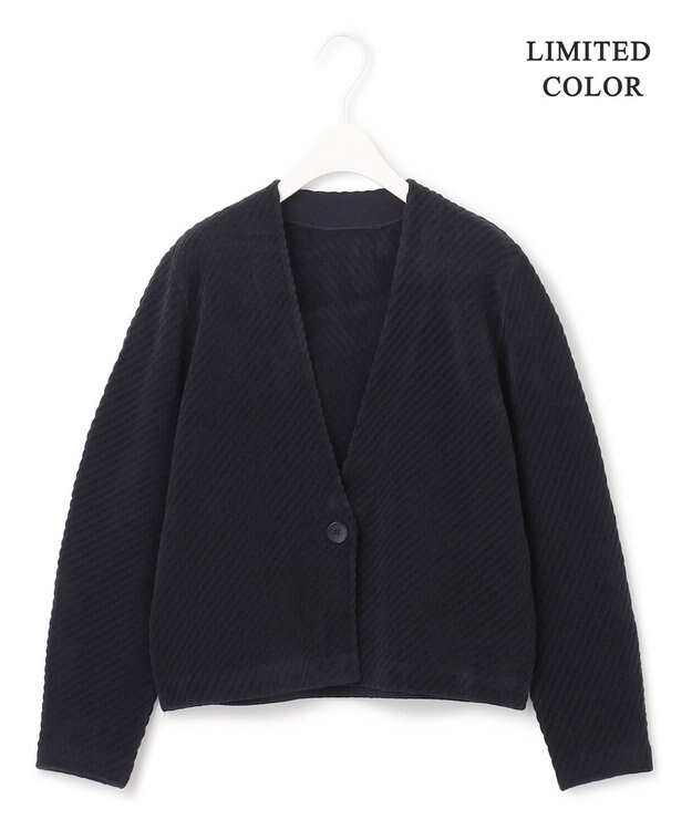 ICB L 【WEB限定カラーあり・洗える】 ジオメトリックパターン カーディガン チャコール系［WEB限定］