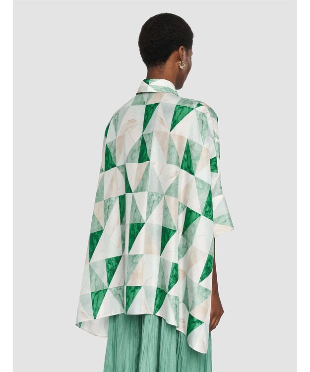 JOSEPH マーブルプリント　シルクシャツ Lagoon combo