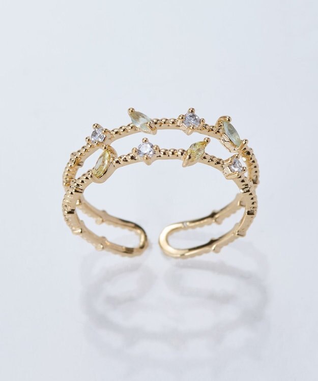 Phoebe ハーモニーカラーダブルラインリング マルチ1