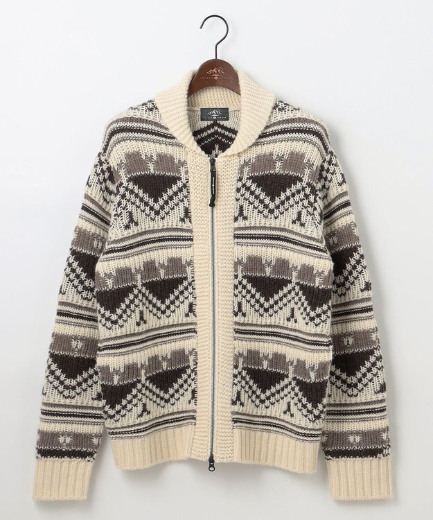 JOSEPH ABBOUD MOUNTAIN 【ペルー素材使用】ハイランドウール カウチン ジップ ニット ベージュ系7