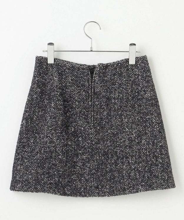 #Newans 【セットアップ可能】裏地キュロットツイードスカート グレー