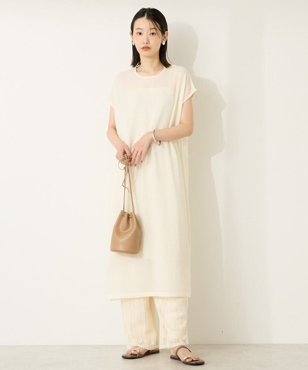 AMERICAN HOLIC ポコポコノースリーブワンピース【インナー付き】 Ivory