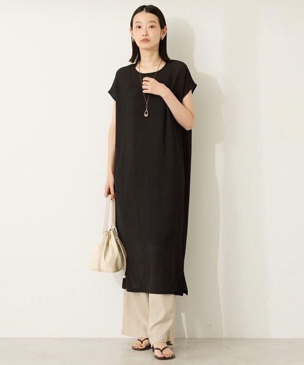 AMERICAN HOLIC ポコポコノースリーブワンピース【インナー付き】 Black